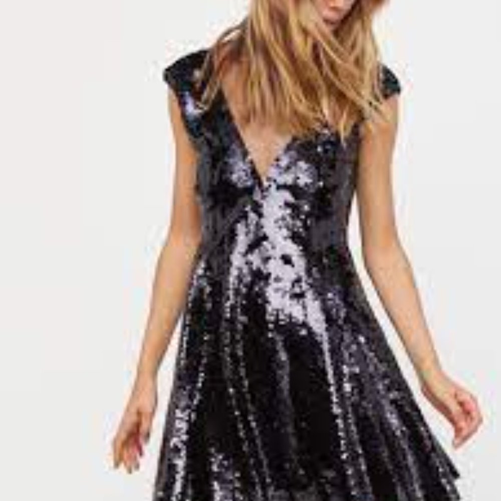 Free People Dance Til Dawn Sequin Skater Dress - Picture 3 of 11